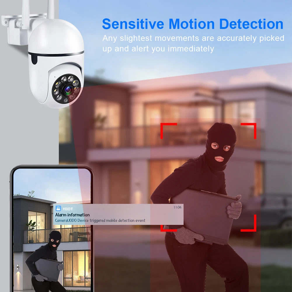 IP WiFi Camera 1080P Outdoor CCTV Video Surveillance Cameras 4X Zoom AI human Detection HD Color Night Vision IP66 waterproof