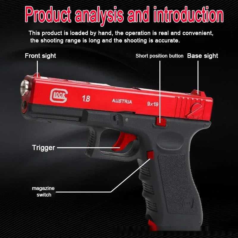 Children's Glock Empty Chamber Hanging Machine Gun Toy Gun Quick Release Manual Boy Q1 Children's Lower Magazine