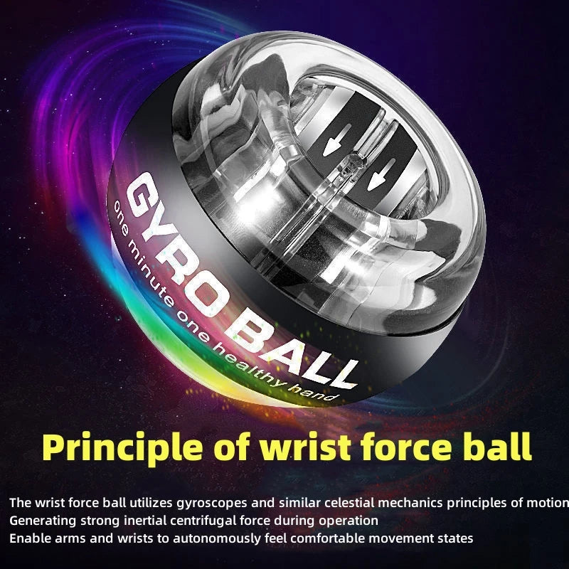 LED Wrist Ball Power Trainer Ball Auto-Start Gyroscopic Arm Hand Forearm Exerciser Power Wrist Gyro Ball Sport Fitness Equipment