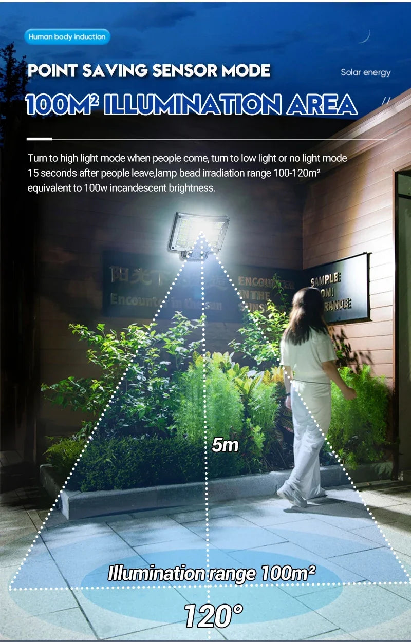 NEW 192 LED Solar Lamp Outdoor Wall Lamp IP65 Waterproof Spotlights Lamp Motion Sensor Solar 3 Mode Street Light Garden Decor