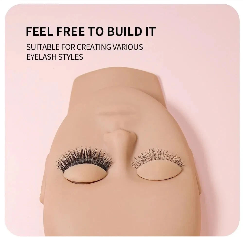 MJ 3Pairs/Set Replacement False Eyelash Extension Practice Head Model Silicone Removable Eyelids Tattoo Training Eyes Mannequin