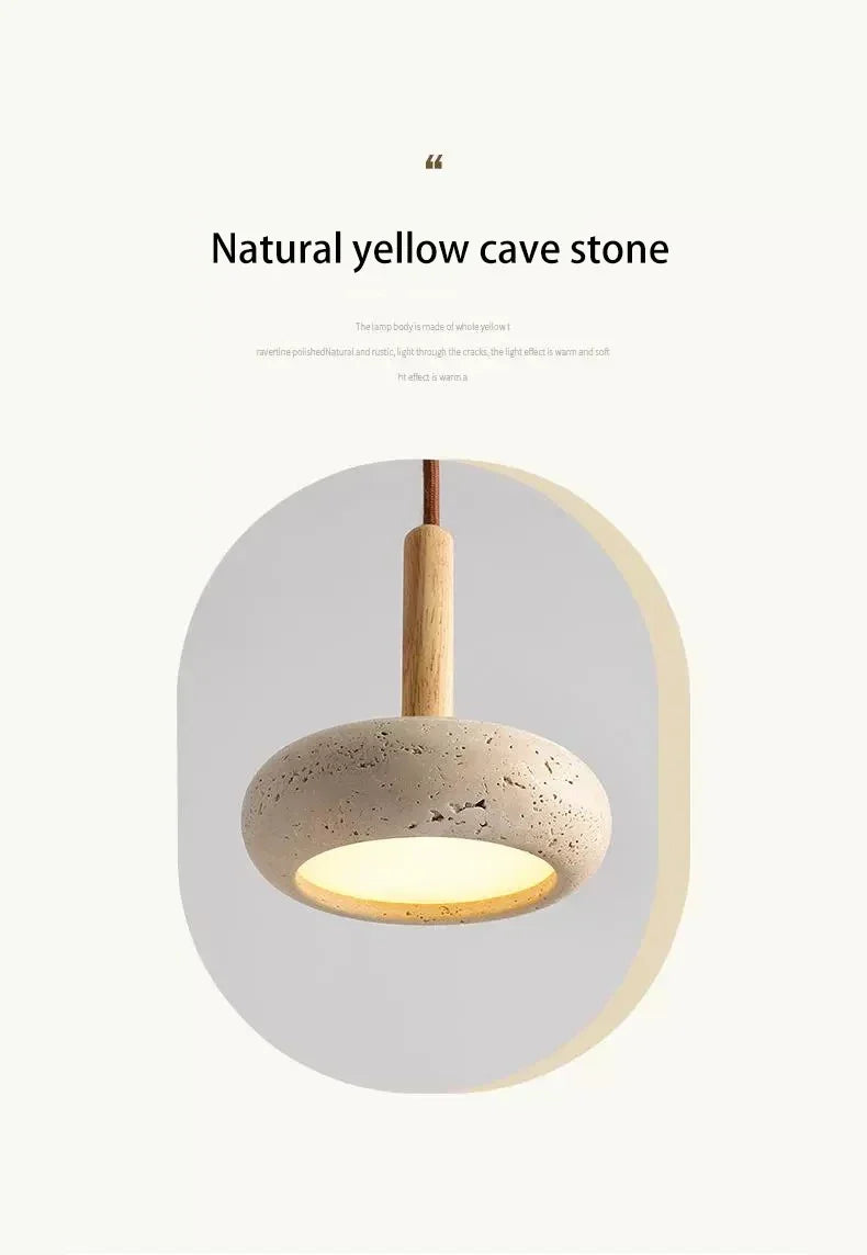 Small Bedside Pendant Light Travertine Bar Home Decoration Creative Stone Lighting Indoor Lamp Light for Living Room Bedroom