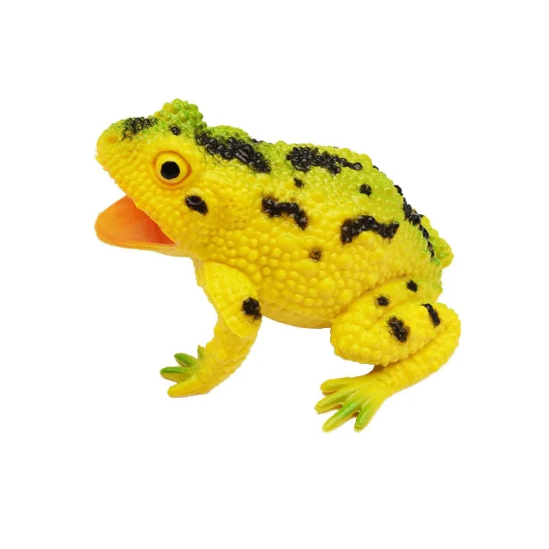 1PC Simulation Frog Model Kids Animal Toy Toad Tricky Scary Squeeze Sound Hobby Collection Toy Home Decor Figures Teaching