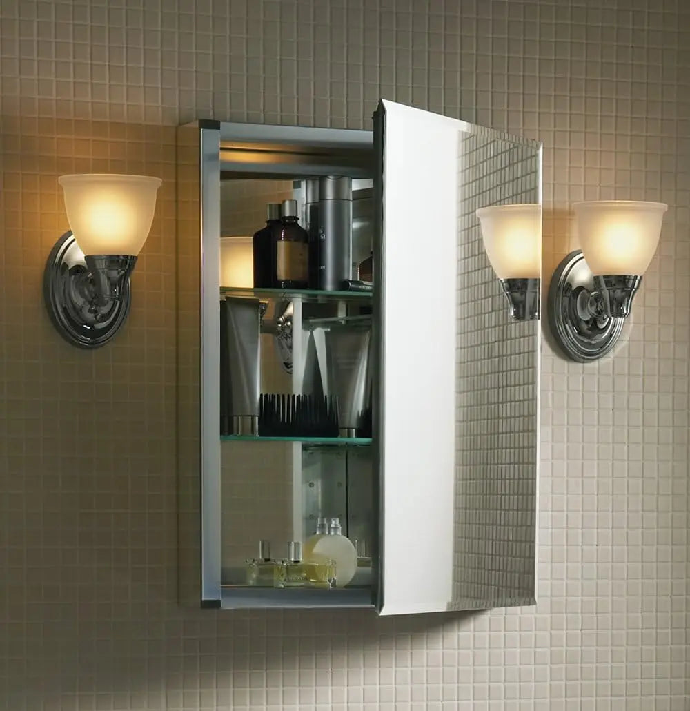 CB-CLC2026FS 20" W x 26" H Single-Door Bathroom Medicine Cabinet with Mirror, Recessed or Surface Mount Bathroom Wall Cab