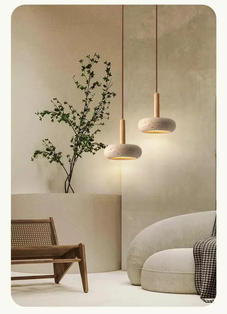 Small Bedside Pendant Light Travertine Bar Home Decoration Creative Stone Lighting Indoor Lamp Light for Living Room Bedroom