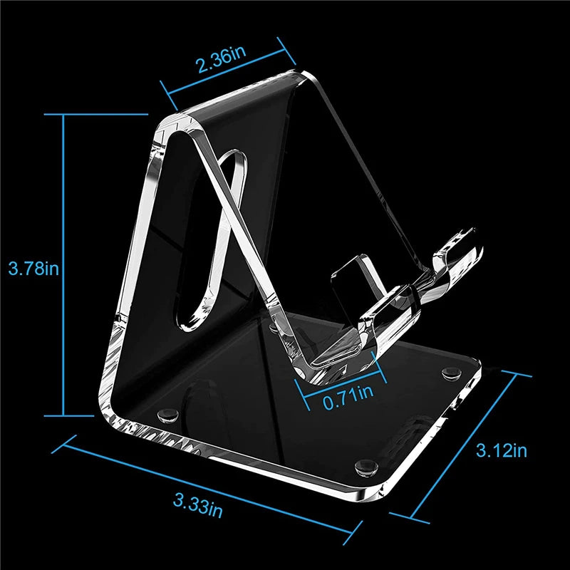 Universal Transparent Acrylic Mobile Phone Accessories Portable Mini Desktop Stand Table Cell Phone Holder For iPhone Samsung