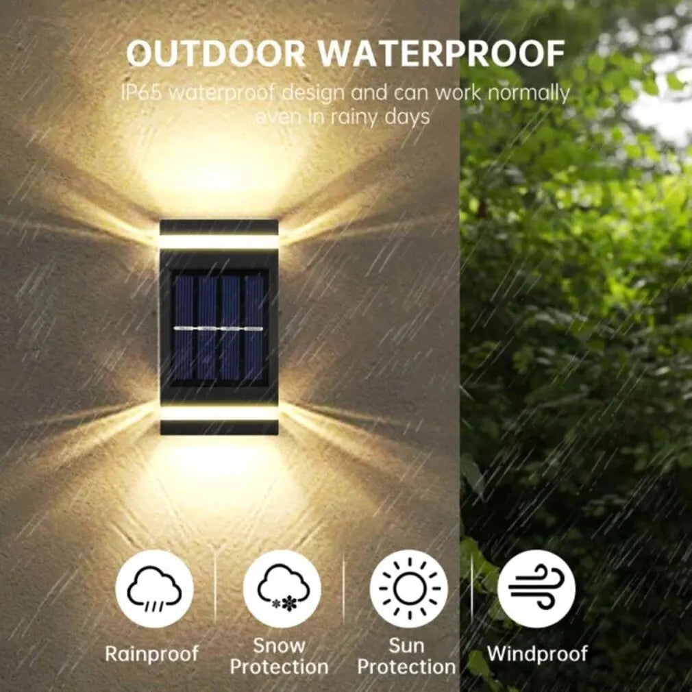 Solar Wall Lamp Outdoor Waterproof Solar Powered Light UP and Down Illuminate Home Garden Yard Decoration Outside Sunlights