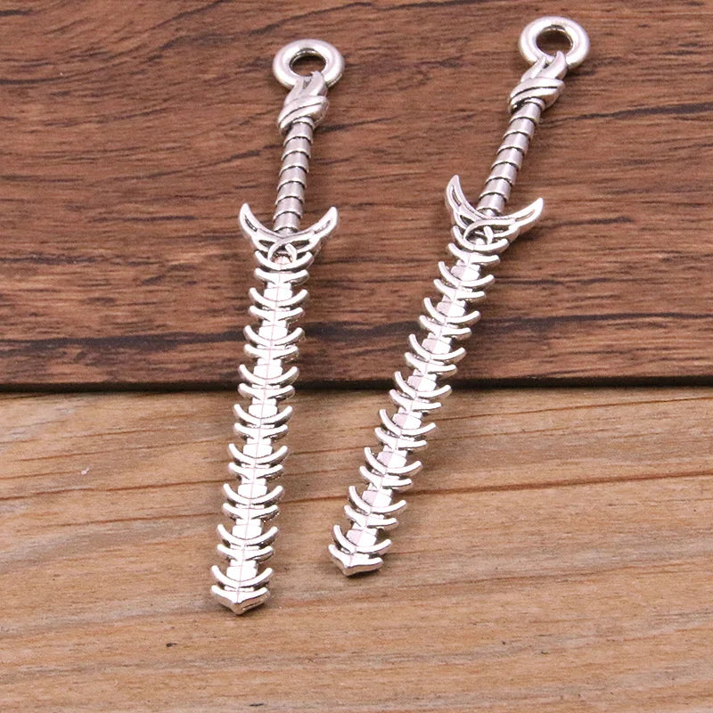 10PCS 15 Styles Mixed Alloy Antique Knight Sword Knife Gun Bow Charms For Jewelry Making DIY Handmade Weapons Pendant