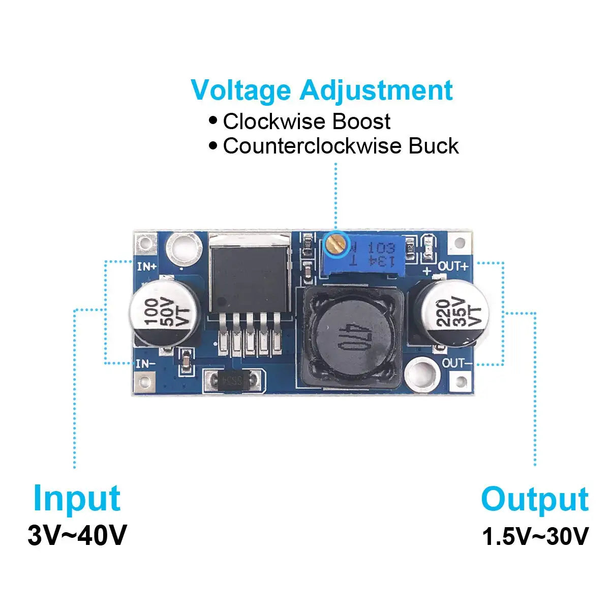 1pcs LM2596 Step Down Module DC to DC Adjustable Buck Converter Voltage Regulator Conversion Power Supply Module LM2596