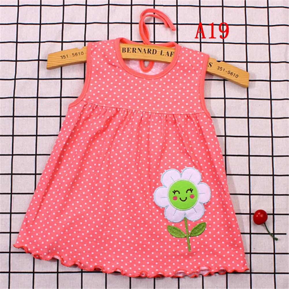 0-24M New borns Cotton Flower Sleeveless Dresses Baby Girls Summer Multi Pattern Clothes Kids Princess Dress for 0-2Y Children