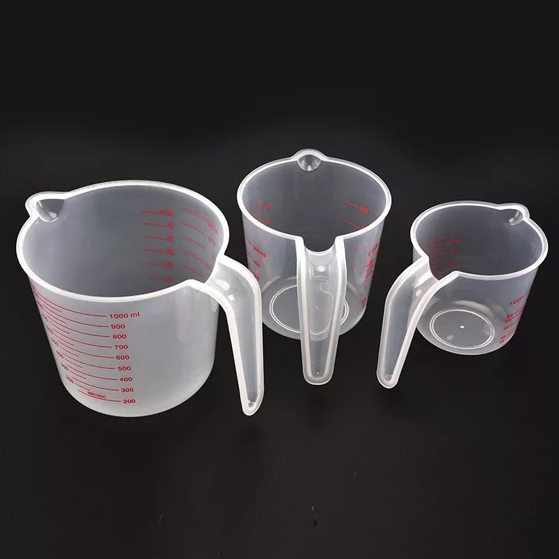 3pcs 250/500/1000ml Baking Liquid Measuring Cups PVC Scale Cup Plastic Measuring Volume Beaker Kitchen Baking Tools