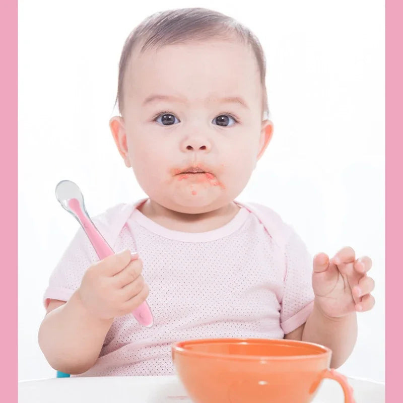 Baby Silicone Spoon Learning Spoon Set Stars Tableware Kids Soft Silicone Feeding Spoon Training Baby Reborn Silicone Utensils