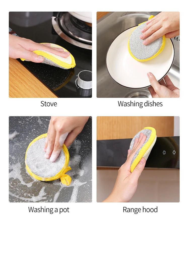 Dishwashing Sponge Reusable Washable Sponges Double Side Magic Sponge To Wash Dishes Useful Things for Kitchen Clean Tools