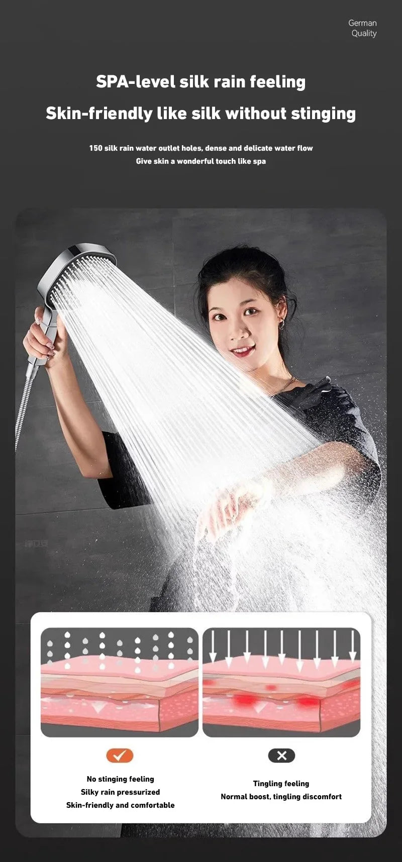 Xiaomi 3 Modes Shower Head 13cm Large Panel Adjustable High Pressure Massage Shower Head Filter Element Bathroom Accessories New