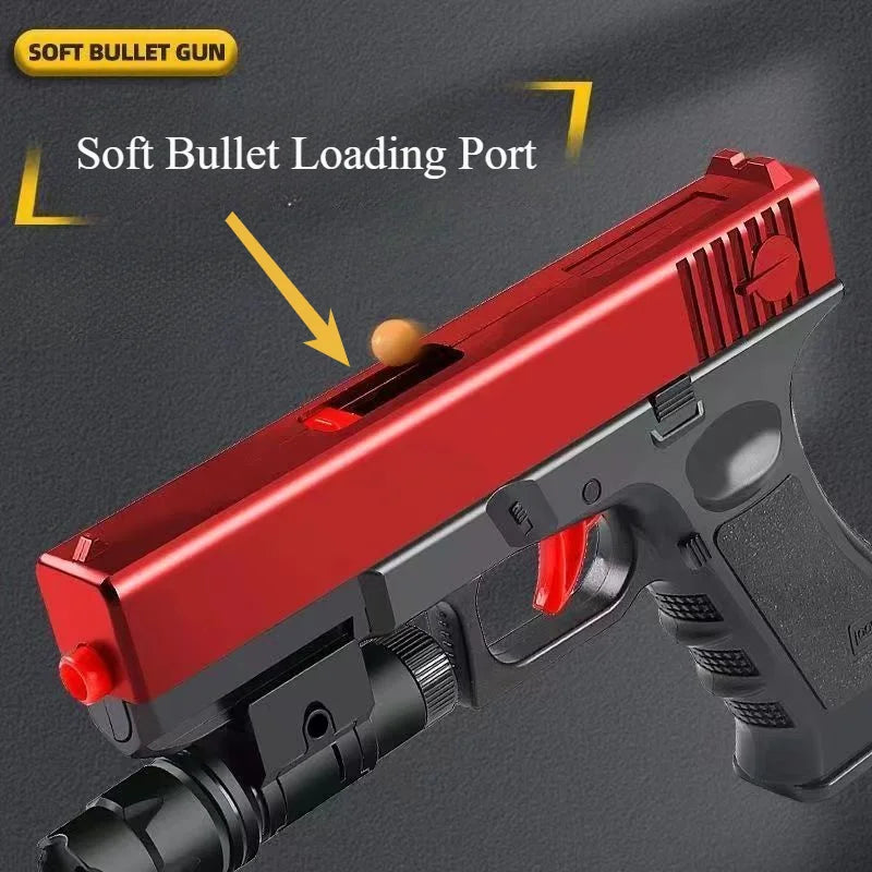 G17 Foam Soft Bullet Toy Gun Airsoft Manual Pistol Launcher CS Shooting Games Weapons for Kids Boys Gift