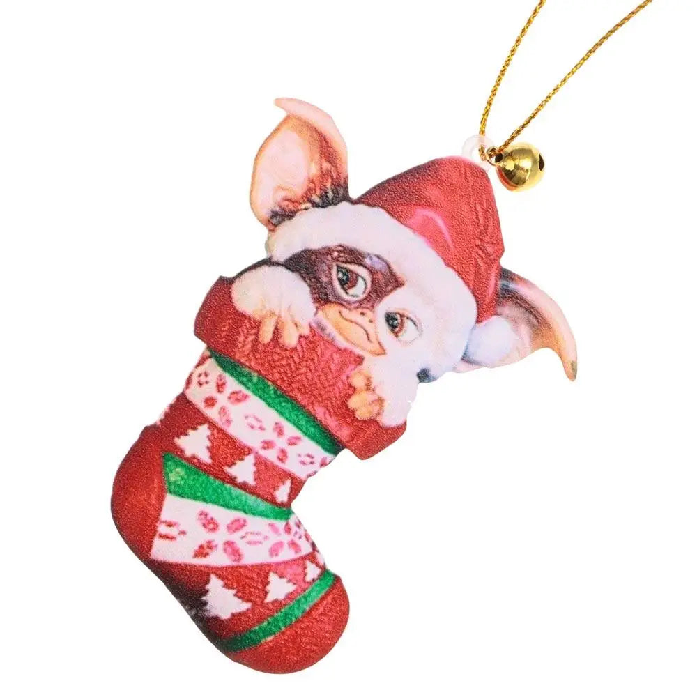 Gremlins Santa Hat Hanging Christmas Tree Decoration Pendant Cute Puppy Acrylic Ornament Christmas Gift Festive Party Supplies