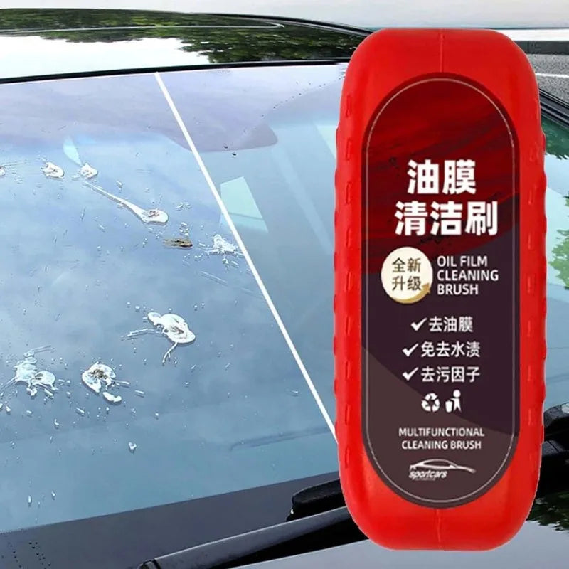 Car Glass Oil Film Cleaning Brush Auto Glass Sponge Cleaning Brush Front Inner Windshield Glass Oil Film Cleaner For Car Clean