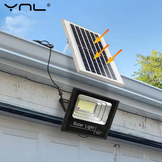 LED Solar Light 100w 200w 300w 500w Powerful Waterproof Outdoor Garden Solar Reflector Spotlights With Remote Control Solar Lamp