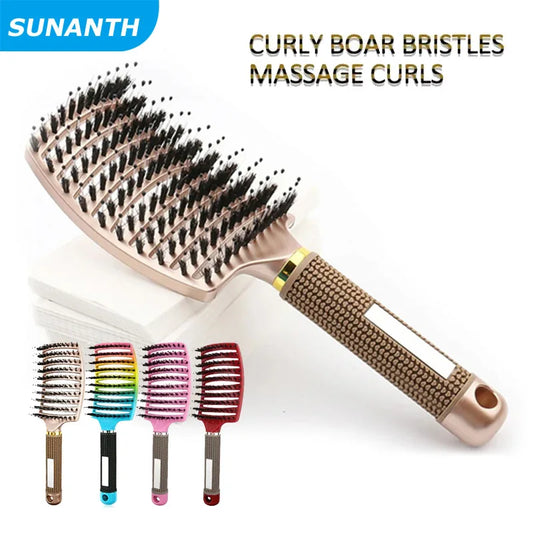 1pcs Hairbrush Bristle Nylon Women Wet Curly Detangle Hair Brush Hair Brushes Scalp Massage Comb for Salon Hairdressing Styling