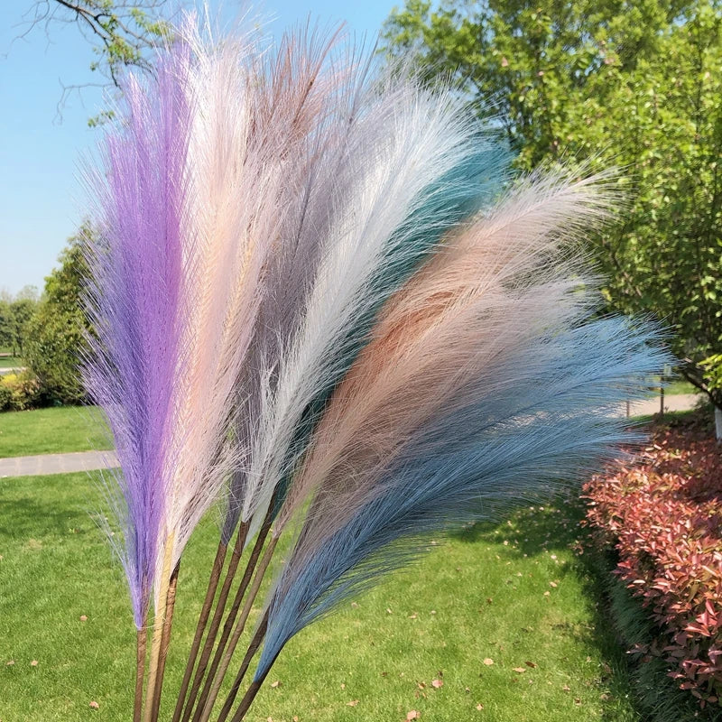 90/120cm Artificial Pampas Grass Bouquet Fake Flower for Home Room Decor Garden Wedding Decoration Outdoor Simulation Plant Reed