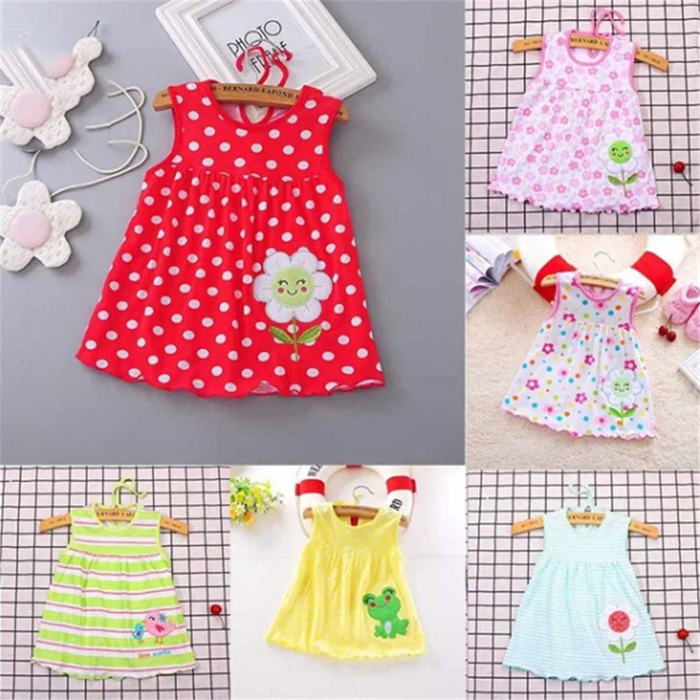 0-24M New borns Cotton Flower Sleeveless Dresses Baby Girls Summer Multi Pattern Clothes Kids Princess Dress for 0-2Y Children