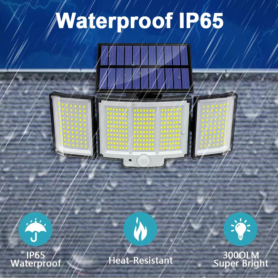 106/318 LED Solar Light Outdoor 328 LED Spotlights IP65 Waterproof Motion Sensor Human Solar Flood Security Lights 3 Modes