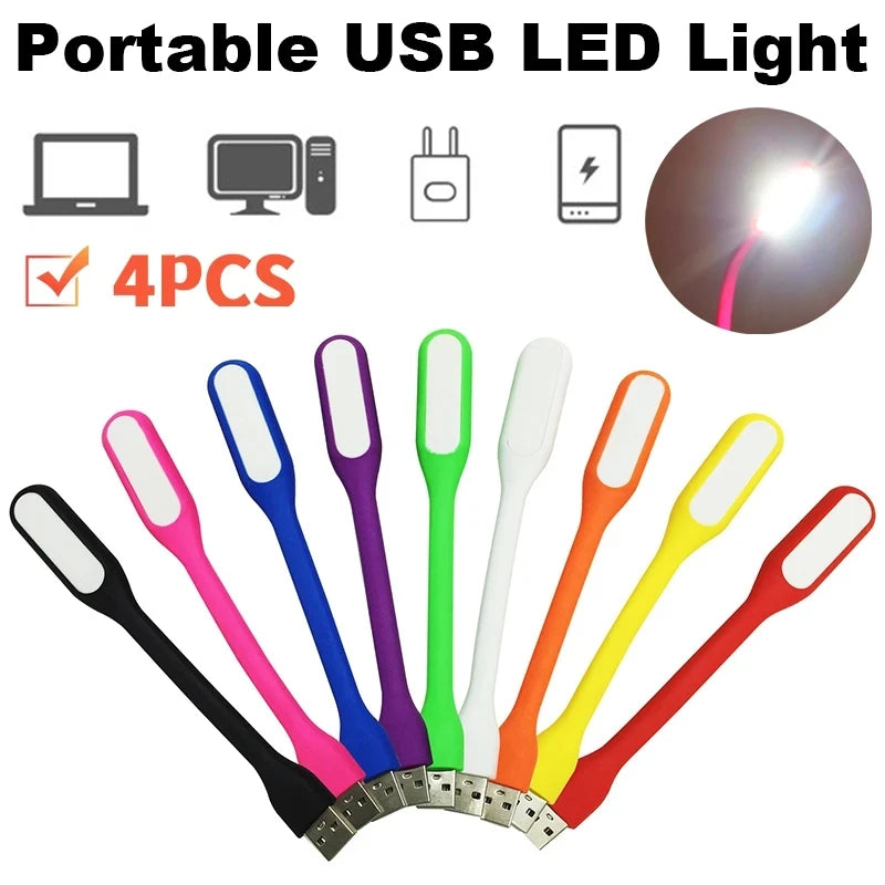 2 4PCS Mini USB LED Light Portable Book Reading Light LED Night Light DC 5V Foldable Eye Protection Lamp For Power Bank Computer