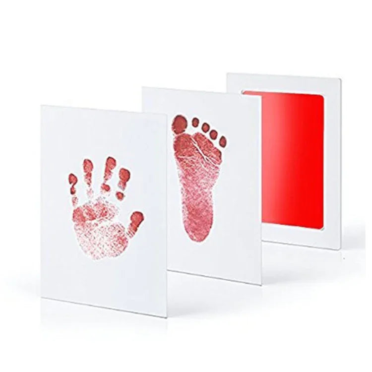 Safe Non-toxic Baby Footprints Handprint No Touch Skin Inkless Ink Pads Kits for 0-10 Months Newborn Pet Dog Footprint Souvenir