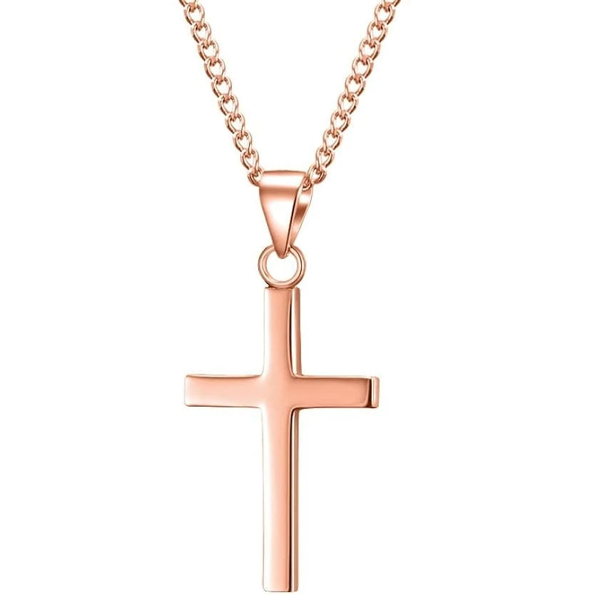 Stainless steel cross necklace female pendant niche light luxury design sense 2024 new lovers collarbone choker boudoir gift