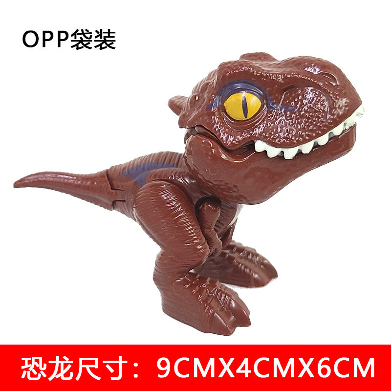 Jurassic Finger Dinosaur Triceratops Tyrannosaurus Model Toys for Kids Creative Finger Biting Dinosaurs Interactive Toy Boy Gift