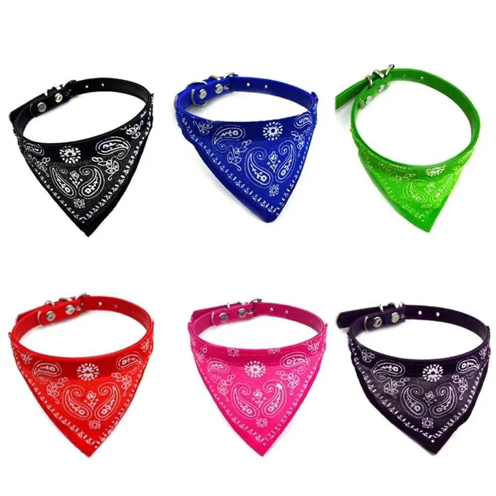 Cute Printed Bandana Cat Collar Puppy Dog Cat Scarf Collar Adjustable Triangular Pet Banadana Collar for Kittens Small Animals