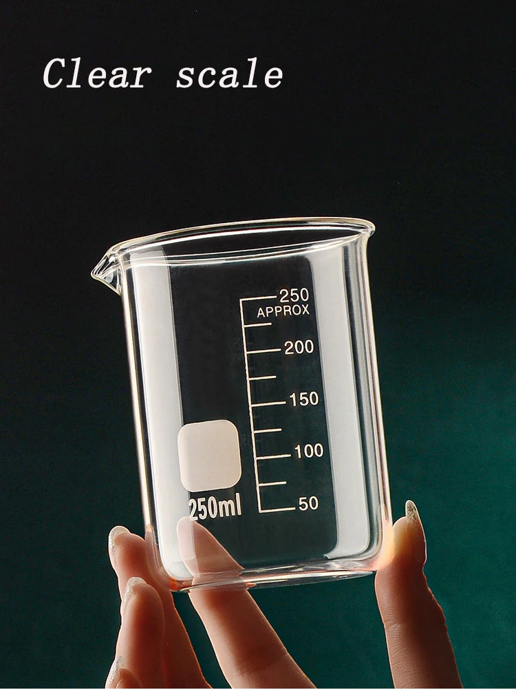 High Borosilicate Glass Measuring Cup Clear Scale Cup Laboratory Beaker Kitchen Baking Measuring Cup 50/100/150/250/500/1000ml