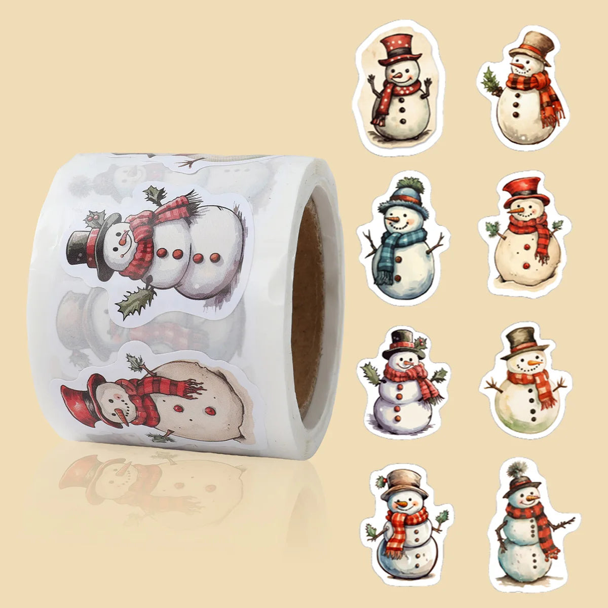 Christmas Gift Box Stickers Merry Christmas Decor For Home 2024 Navidad Kerst Xmas Decor Noel Kerst Happy New Year Gift 2025