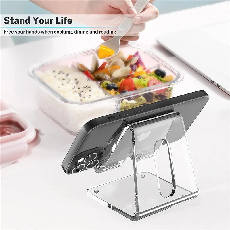 Universal Transparent Acrylic Mobile Phone Accessories Portable Mini Desktop Stand Table Cell Phone Holder For iPhone Samsung