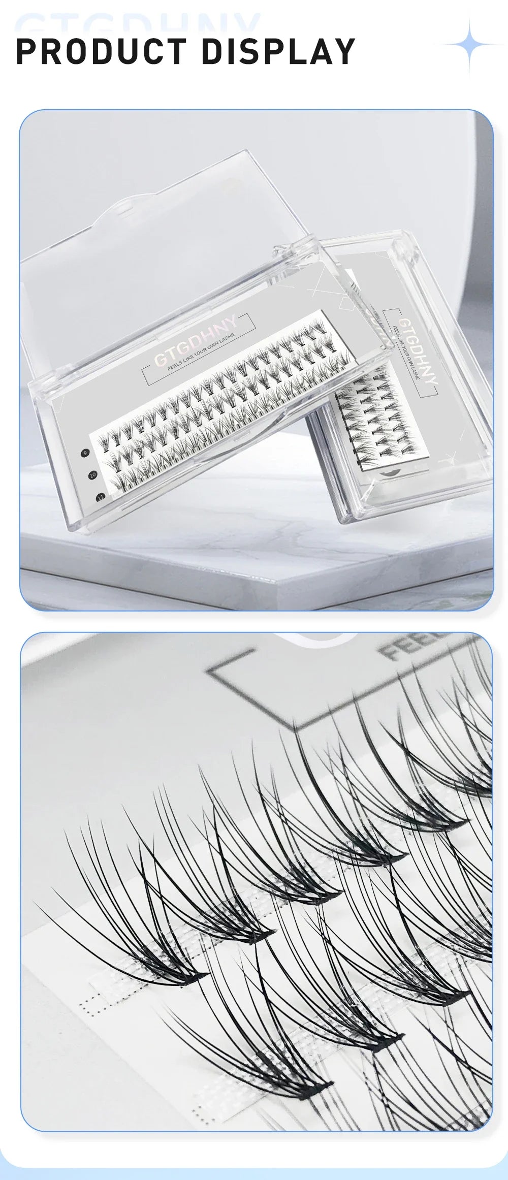 60pcs Individual Cluster EyeLashes Professional Makeup Grafting Fake False Eyelashes for Eyelash Extensions False Eyelashes Tabs