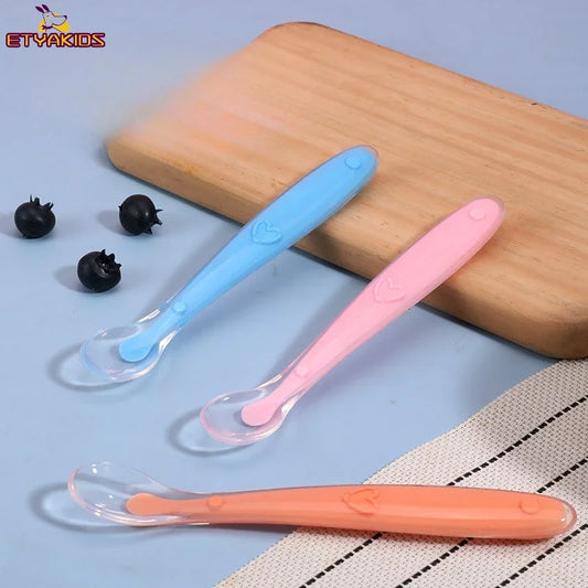 Baby Silicone Spoon Learning Spoon Set Stars Tableware Kids Soft Silicone Feeding Spoon Training Baby Reborn Silicone Utensils