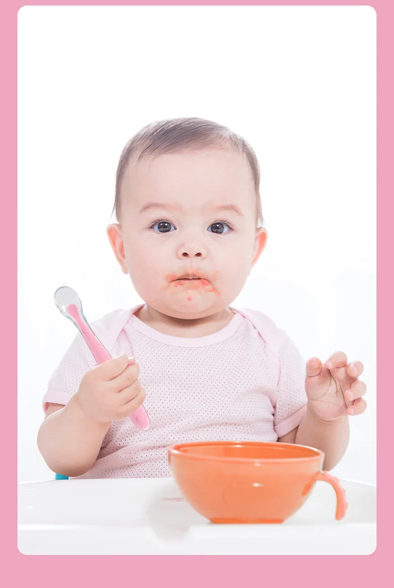 Baby Silicone Spoon Learning Spoon Set Stars Tableware Kids Soft Silicone Feeding Spoon Training Baby Reborn Silicone Utensils