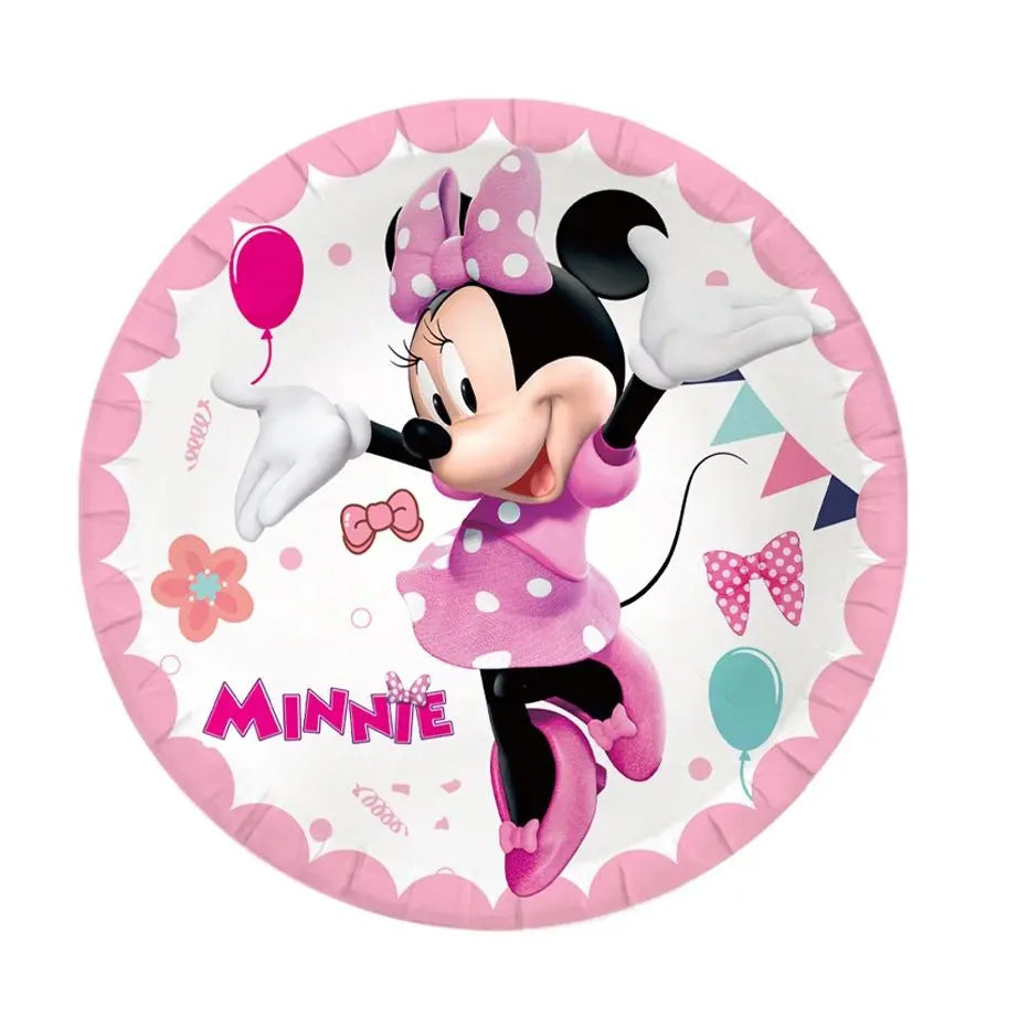 Minnie Mouse Birthday Party Decoration Girls Disposable Tableware Balloon Cups Plates Tablecloth Balloon Baby Shower Party Suppl