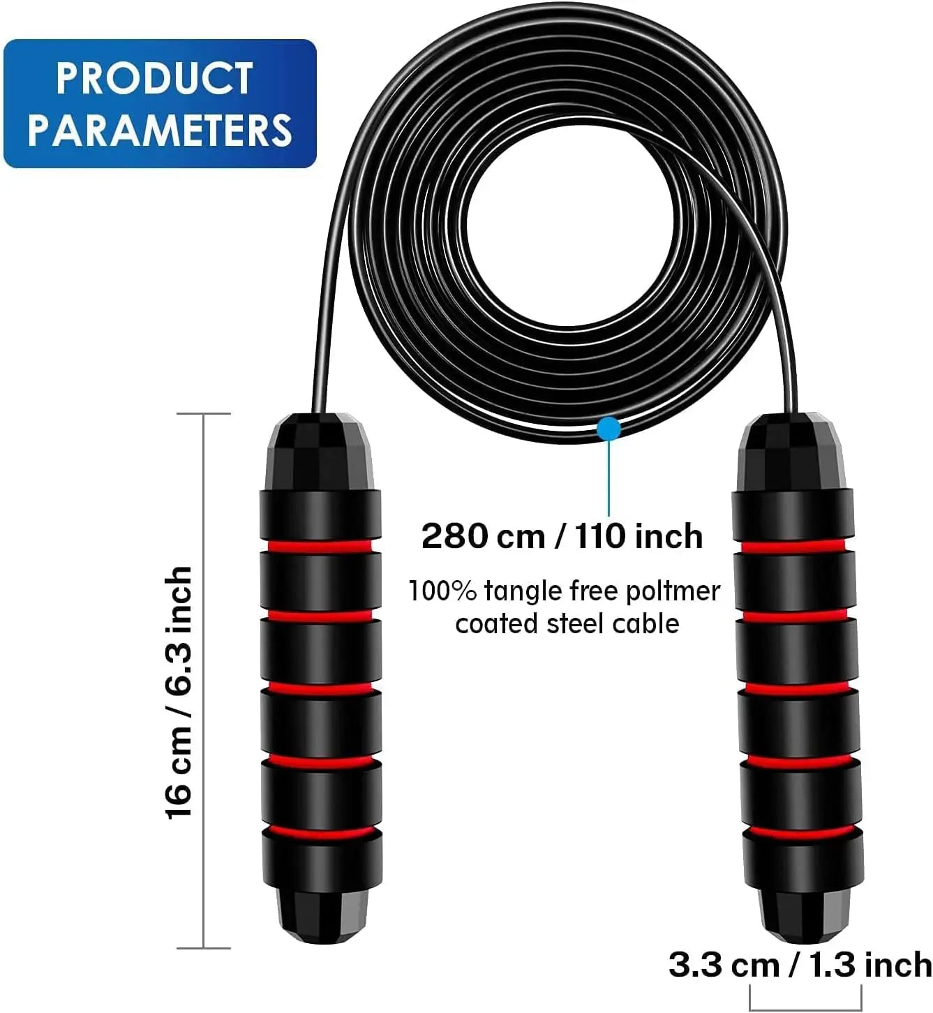 With Ball Bearings Adjustable Tangle-Free Speed Wire Jump Rope Workout with Foam Handles for Fitness Home Workouts and Slim Body