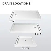 32 in. D x 60 in. W x 2 3/4 in. H Left Drain Single Threshold Shower Base in Black