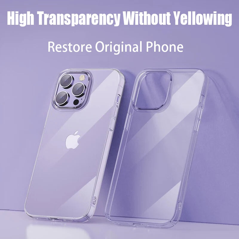 Transparent Phone Case For iPhone 16 11 12 13 14 15 Pro Max Soft TPU Silicone For iPhone XS Max XR 8 7Plus Back Cover Clear Case