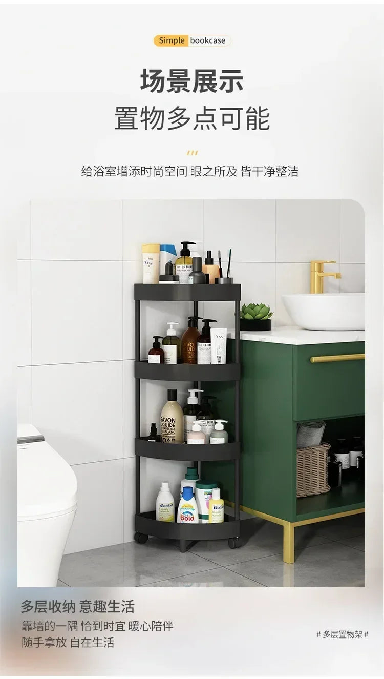 Punch-Free Triangle Storage Rack Floor Kitchen Corner Bathroom Bathroom Corner Multi-Layer Toilet Storage Rack