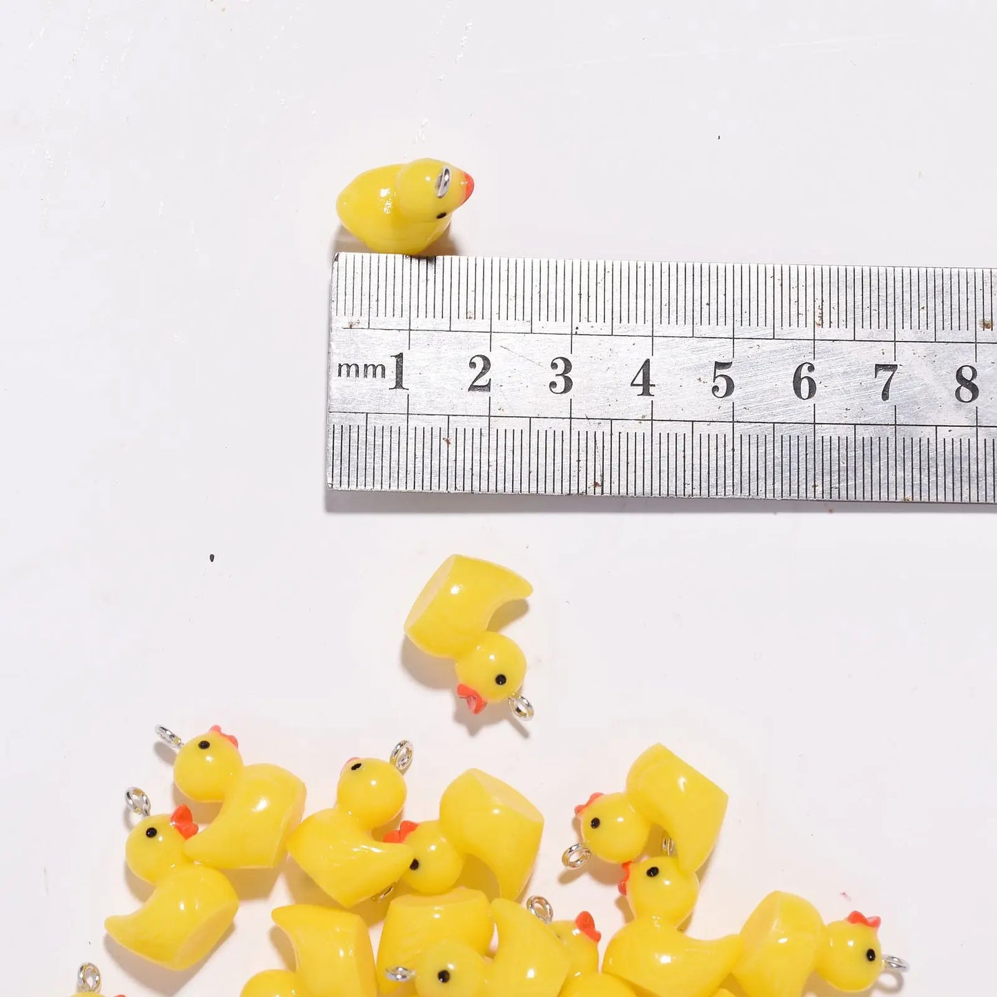 10/30/50/100pcs/Lot Yellow 3D Duck Resin Charms Cute Animal Pendant For Jewelry Making Diy Earrings Keychain Craft Accessories