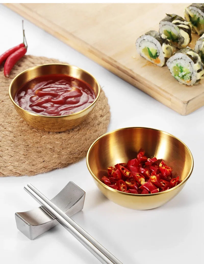 2/4/6pcs Stainless Steel Small Sauce Dishes Seasoning Serving Tray Spice Plates Set Soy Sauce Dish Specialty Tableware