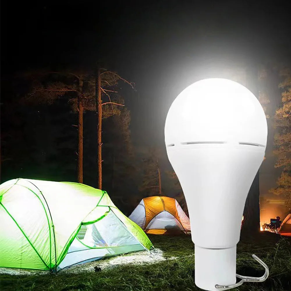 LED Solar Bulb Light Waterproof Outdoor 5V USB Charged Hanging Emergency Sunlight Powered Lamp Portable Powerful Indoor House