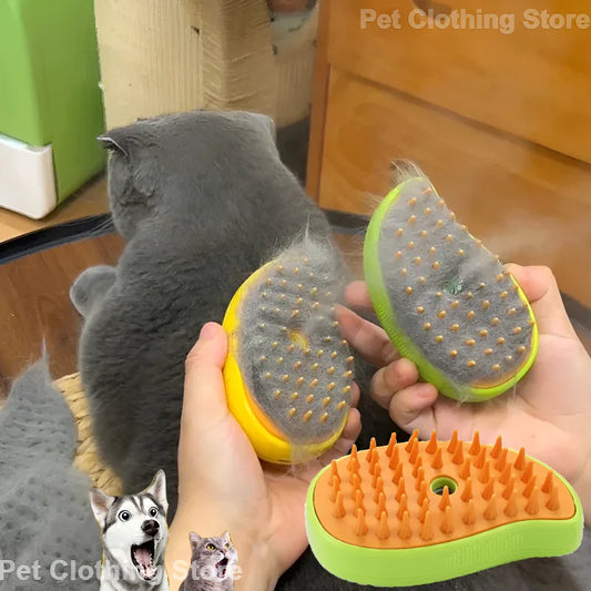 Cat Steam Brush Electric Spray Water Spray Kitten Pet Comb Soft Silicone Depilation Cats Bath Hair Brush Grooming Supplies