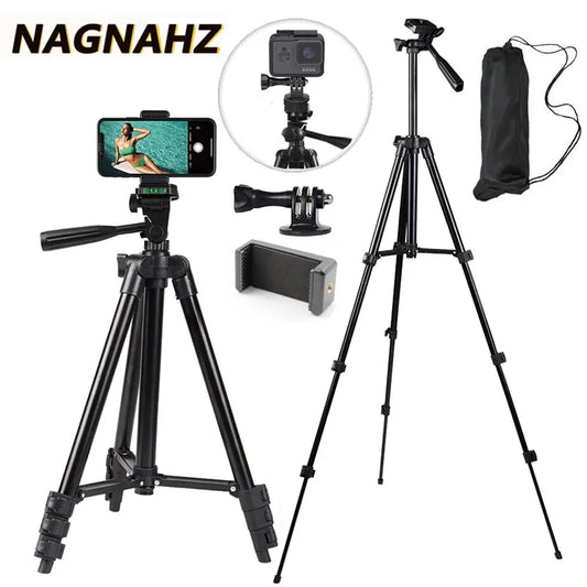 NA-3120 Phone Tripod Stand 40inch Universal Photography for Gopro iPhone Samsung Xiaomi Huawei iPhone Aluminum Travel Tripode