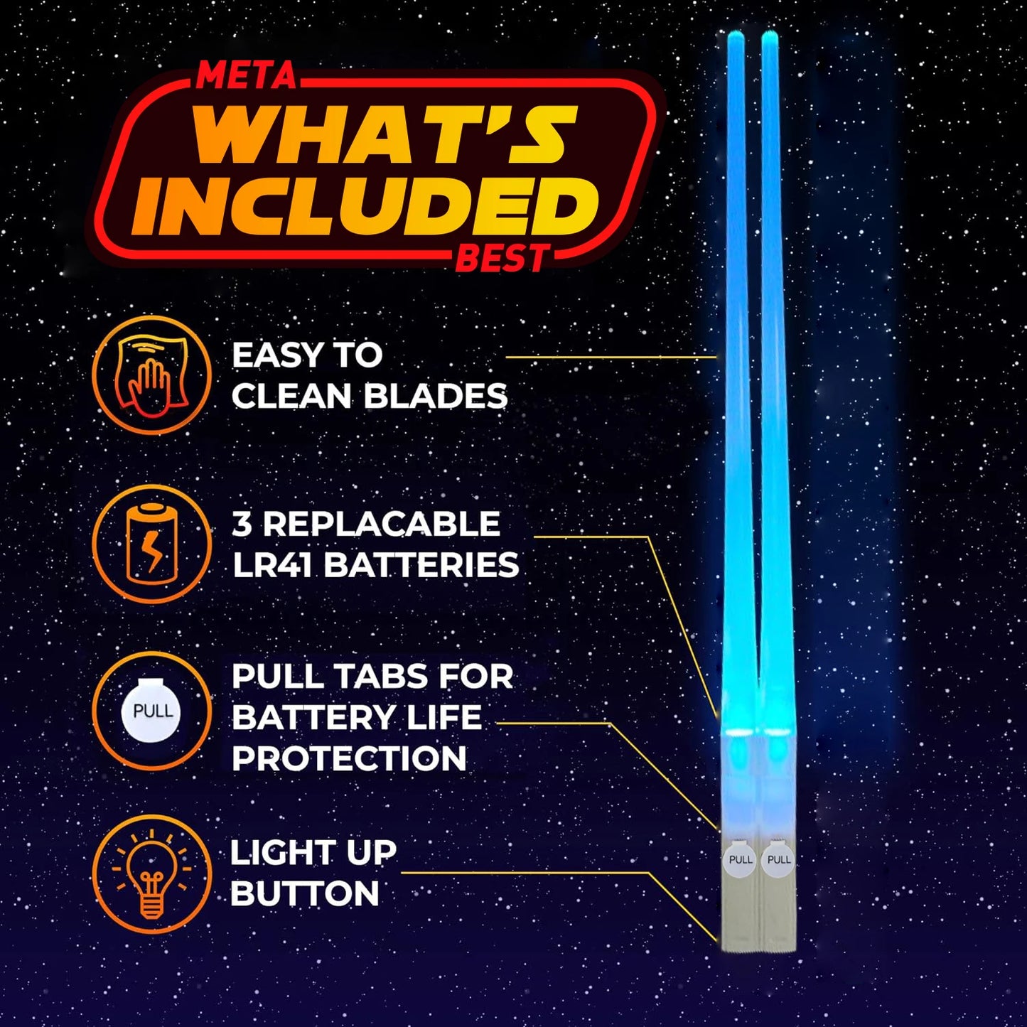 1 Pair StarWar Theme LED Lightsaber Luminous Chinese Chopsticks Reusable Washable Detachable Sushi Chopsticks Kitchen Tableware