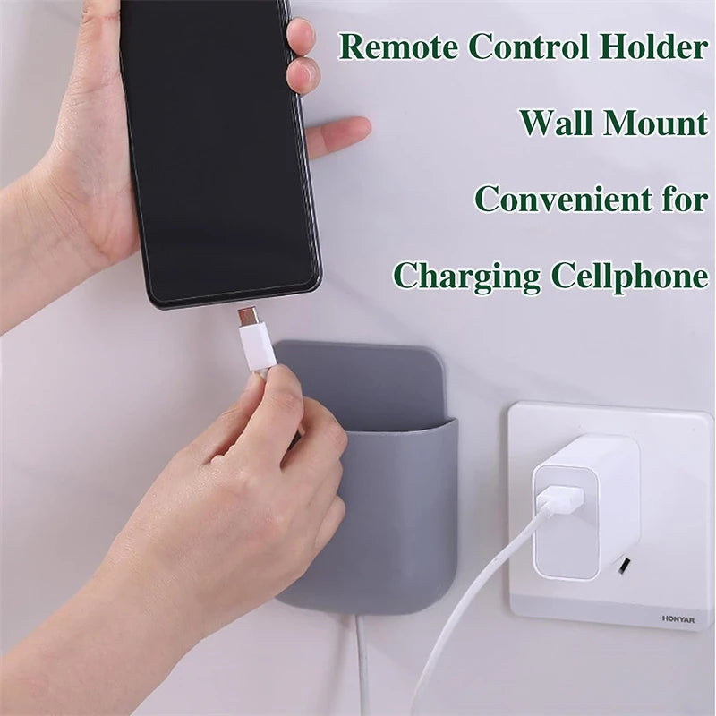 2PCS Wall Mounted Storage Box Household Living Room Conditioner Remote Control Bedside Phone Storage Holder Organizer Box Shelf