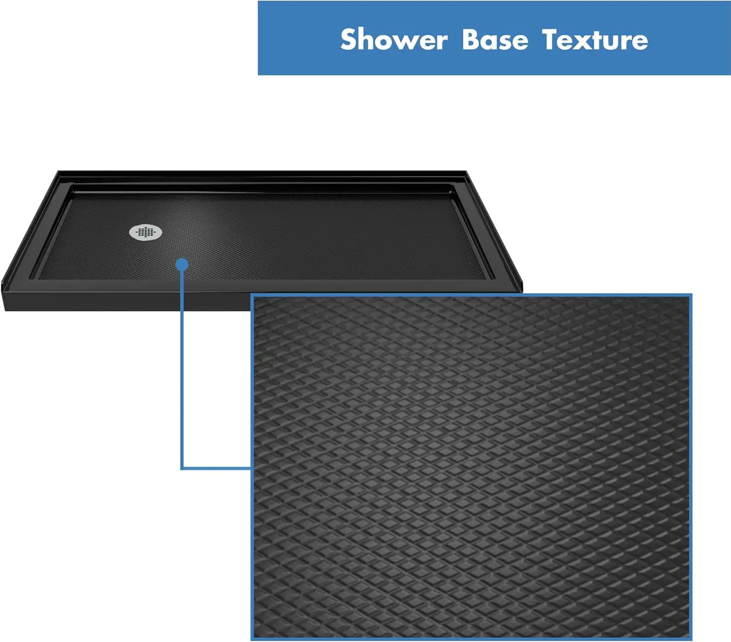 32 in. D x 60 in. W x 2 3/4 in. H Left Drain Single Threshold Shower Base in Black